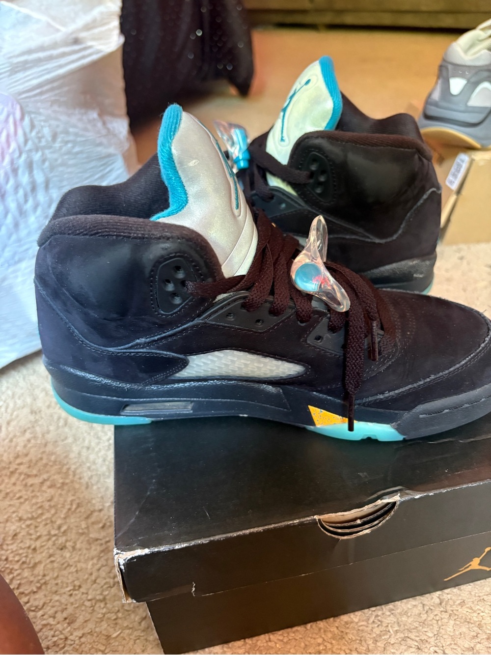 Jordan Kids' Retro 5 Aqua Shoes